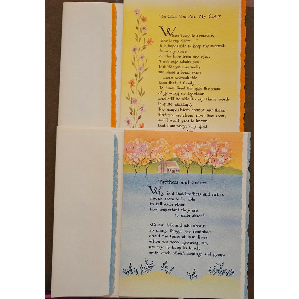 Vtg Blue Mountain Airebrush Feelings Greeting Cards W Envelopes 80s (gg17)